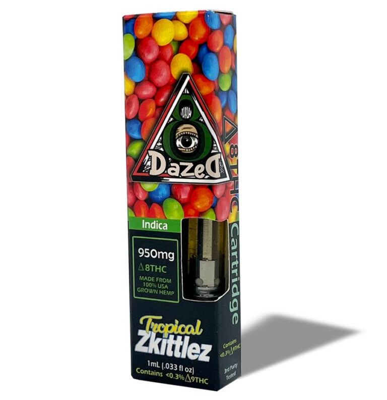 Dazed8 Delta 8 Vape Cartridge Tropical Zkittlez [Indica] Branded